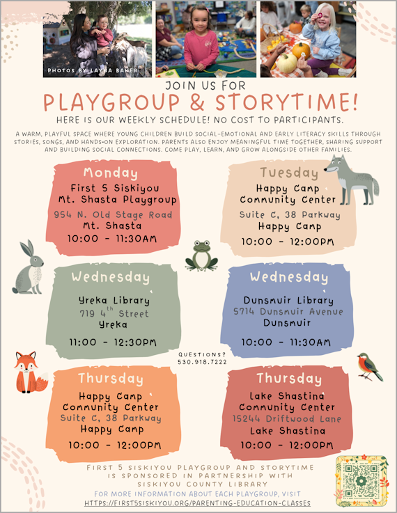 Playgroup & Storytime Schedule - 2026res