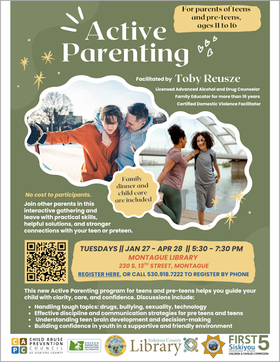 Active Parenting for Parents of Teens & Pre-Teens — Jan 27 - Apr 28, 2026res